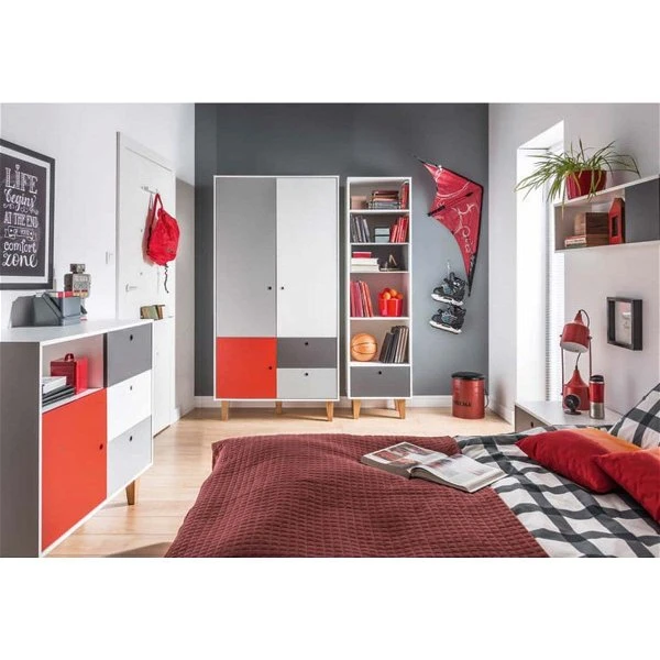 VOX Concept Jugendzimmer 2türig Red White/grey/graphite 3 VOX Concept Jugendzimmer 2türig Red White/grey/graphite