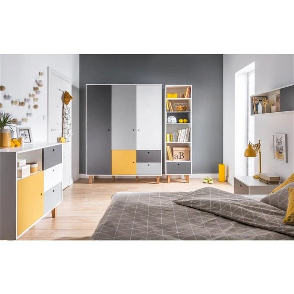 VOX Concept Jugendzimmer 3türig Saffron White/grey/graphite 3 VOX Concept Jugendzimmer 3türig Saffron White/grey/graphite