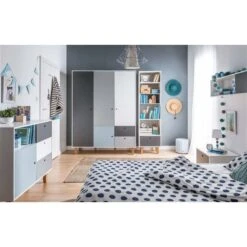 VOX Concept Jugendzimmer 3türig Sky Blue White/grey/graphite