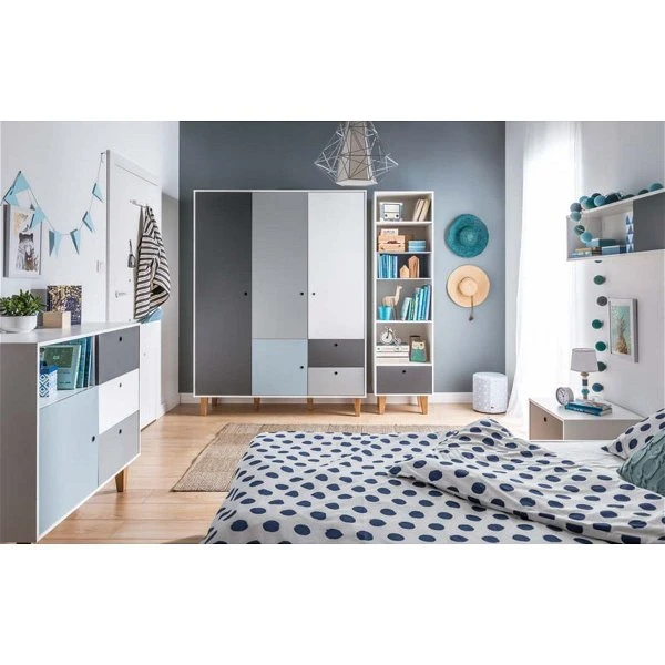 VOX Concept Jugendzimmer 3türig Sky Blue White/grey/graphite 3 VOX Concept Jugendzimmer 3türig Sky Blue White/grey/graphite